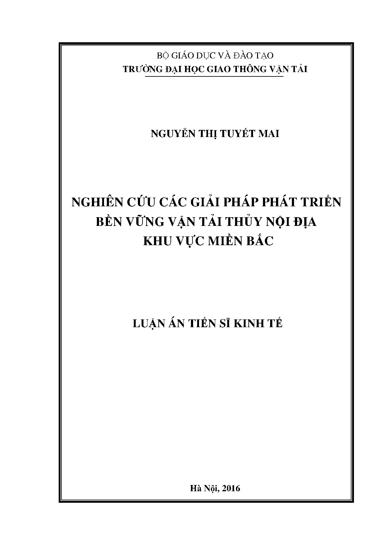 Giải pháp phát triển bền vững vận tải thủy nội địa miền Bắc