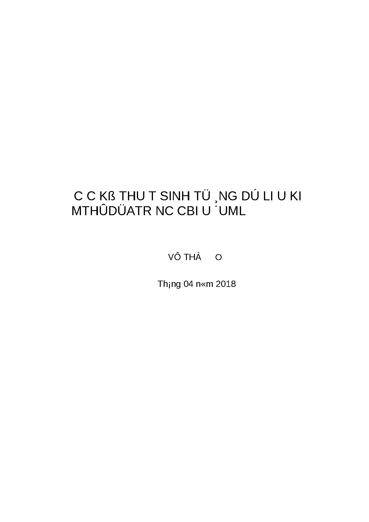 Kỹ thuật sinh dữ liệu kiểm thử tự động từ biểu đồ UML