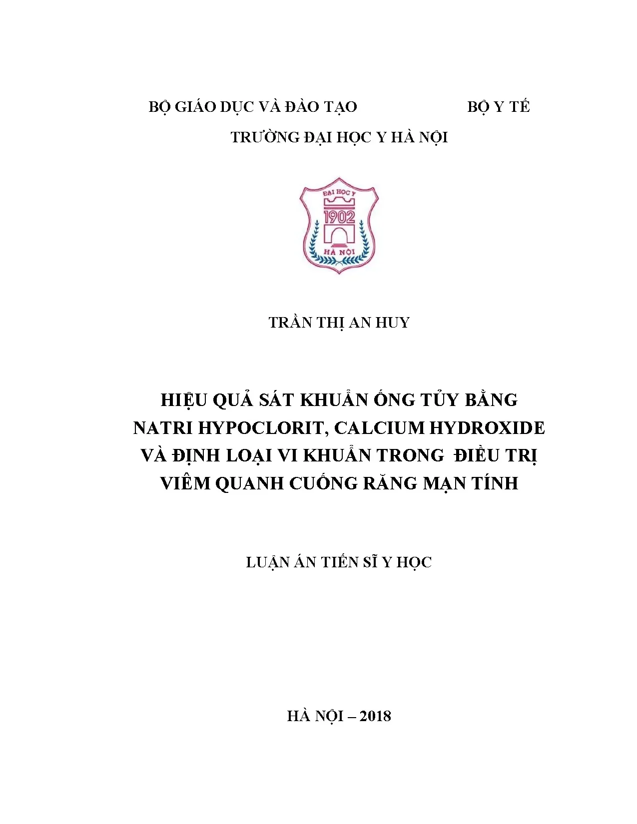 Sát khuẩn ống tủy, định loại vi khuẩn trong viêm quanh cuống