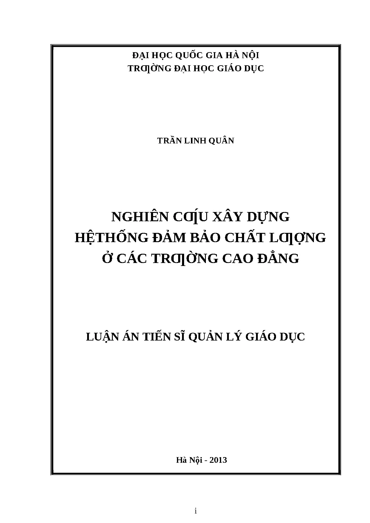 Xây dựng hệ thống đảm bảo chất lượng trường cao đẳng