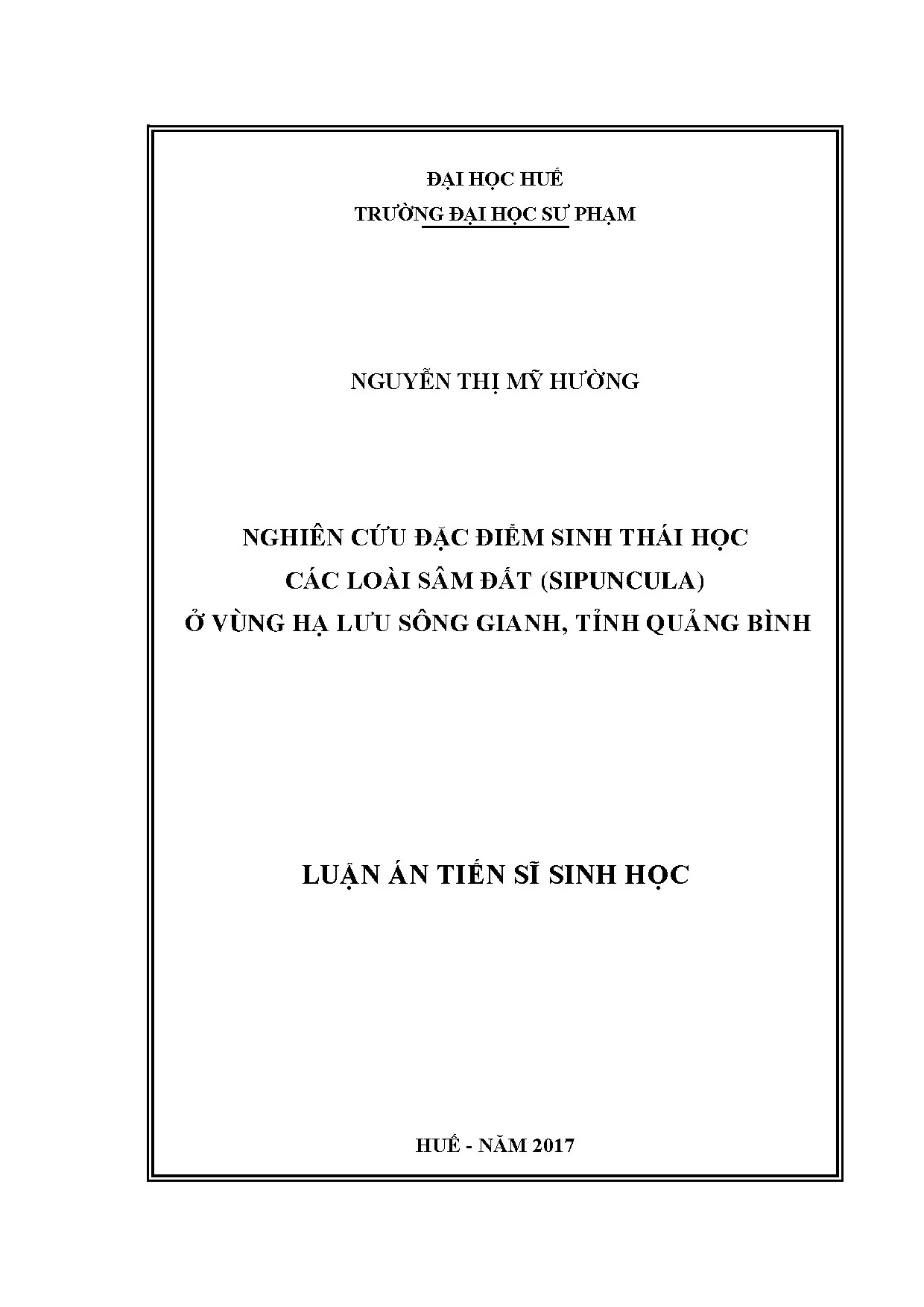 Luận án tiến sĩ nghiên cứu đặc điểm sinh thái học các loài s