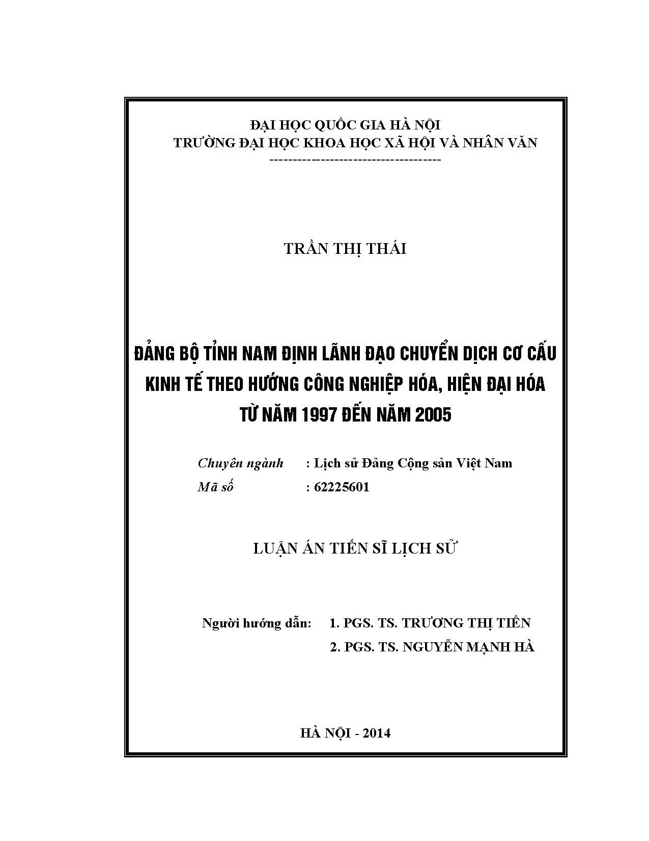 Đảng bộ Nam Định lãnh đạo chuyển dịch cơ cấu kinh tế (1997-2005)