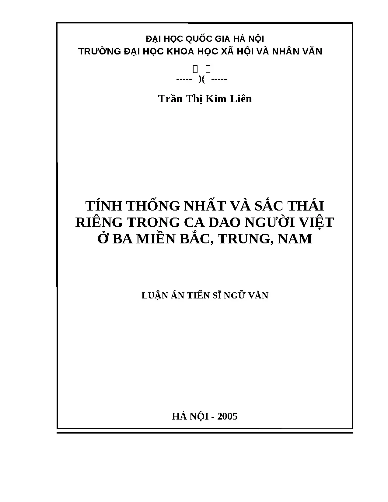 Tính thống nhất và sắc thái ca dao Việt Nam