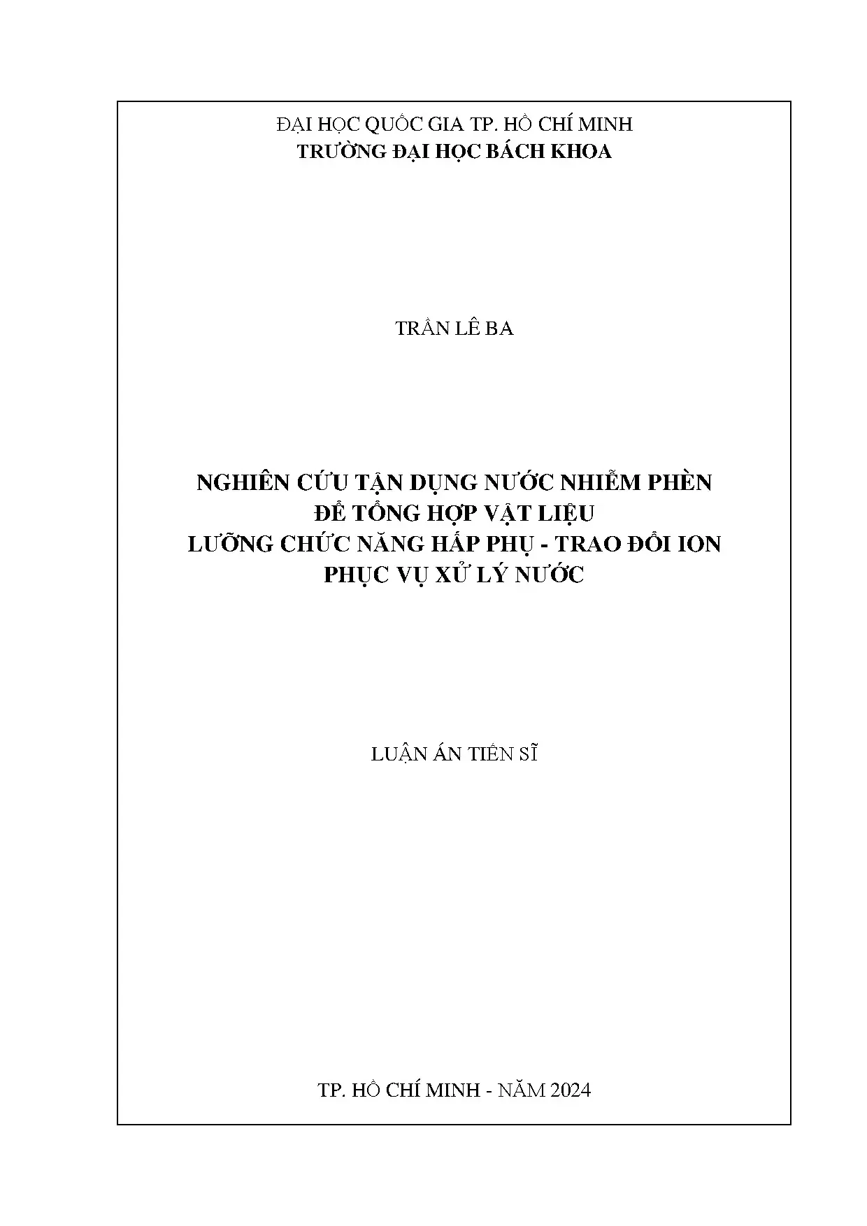 Nghiên cứu tận dụng nước nhiễm phèn cho xử lý nước