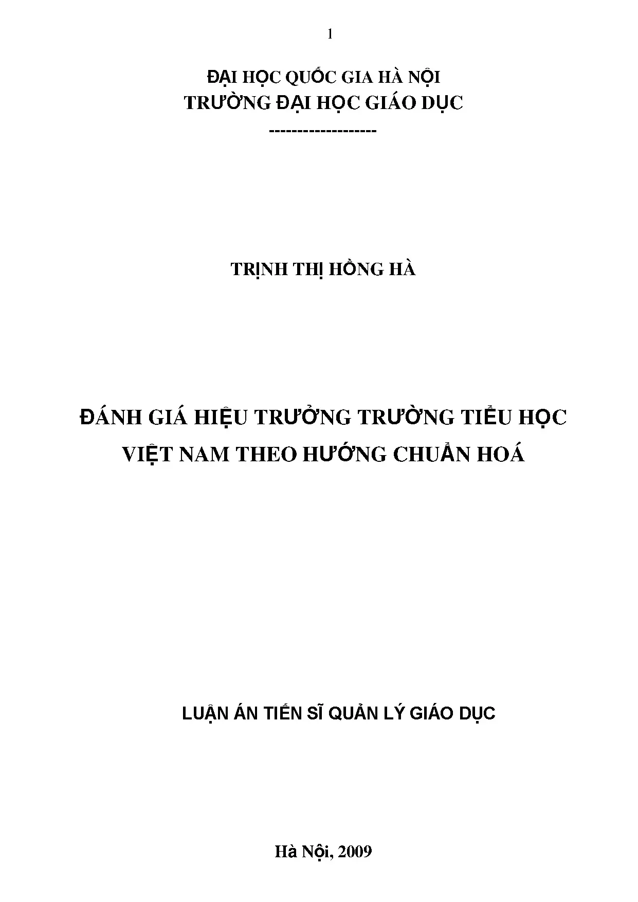 Đánh giá hiệu trưởng trường tiểu học Việt Nam