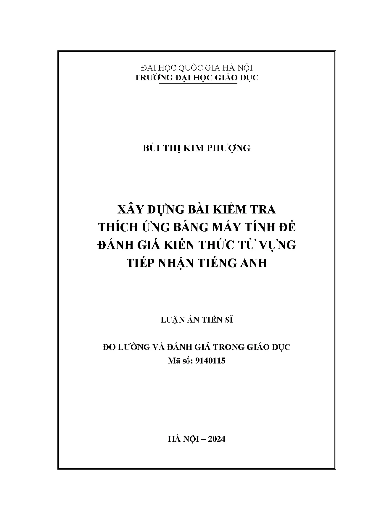 Kiểm tra từ vựng tiếng Anh thích ứng bằng máy tính