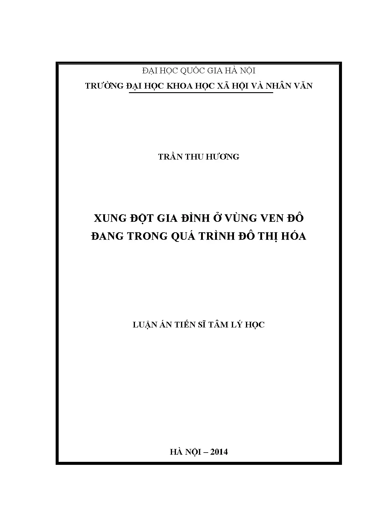 Xung đột gia đình ven đô trong quá trình đô thị hóa