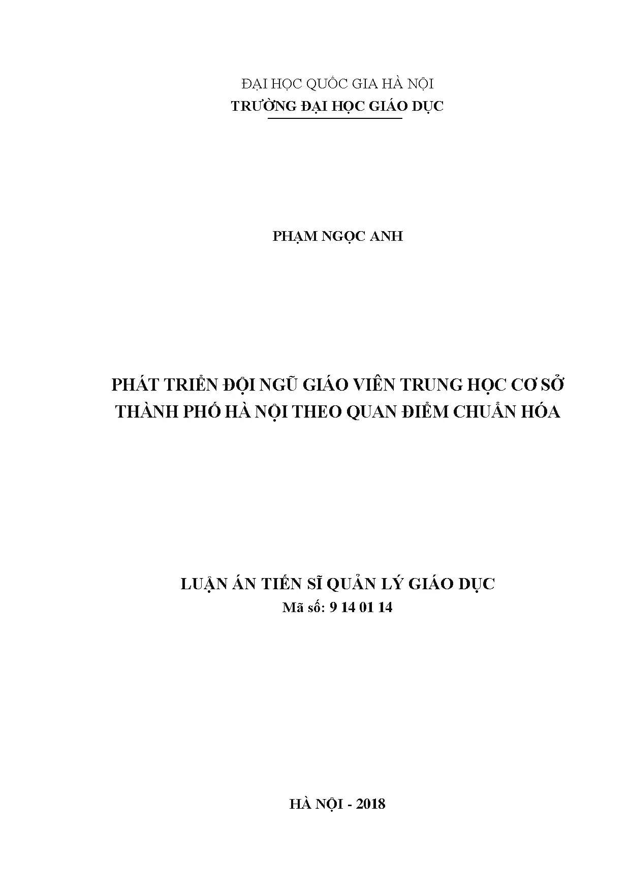Phát triển đội ngũ giáo viên trung học tại Hà Nội