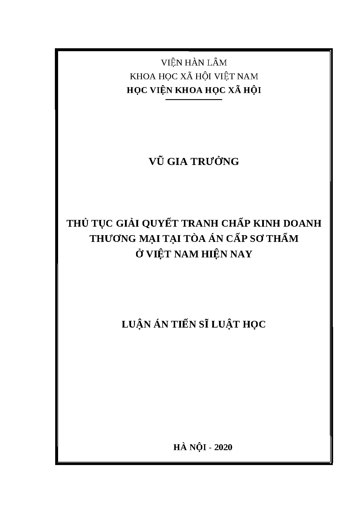 Thủ tục giải quyết tranh chấp kinh doanh thương mại ở Việt Nam