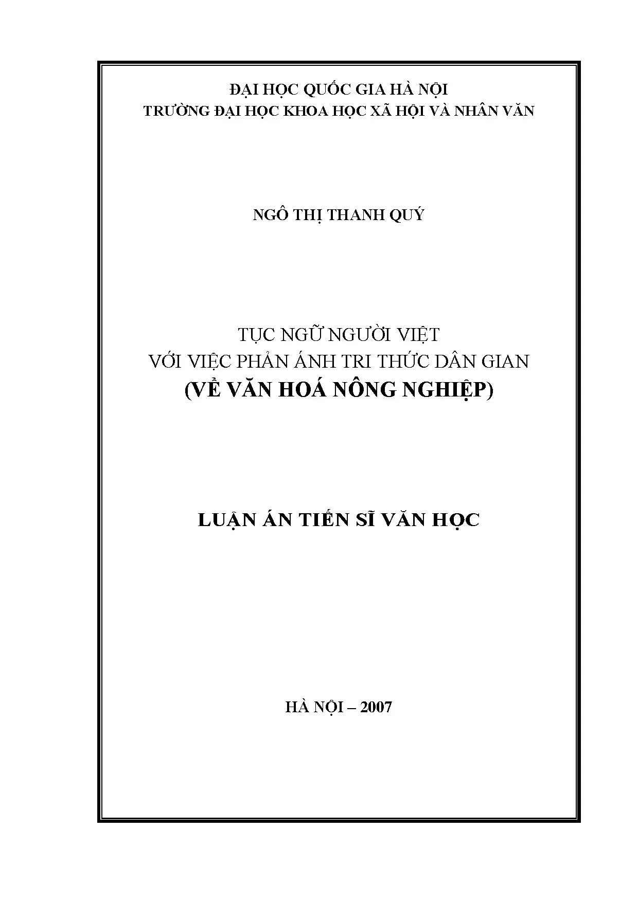 Tục ngữ người Việt và tri thức dân gian trong nông nghiệp