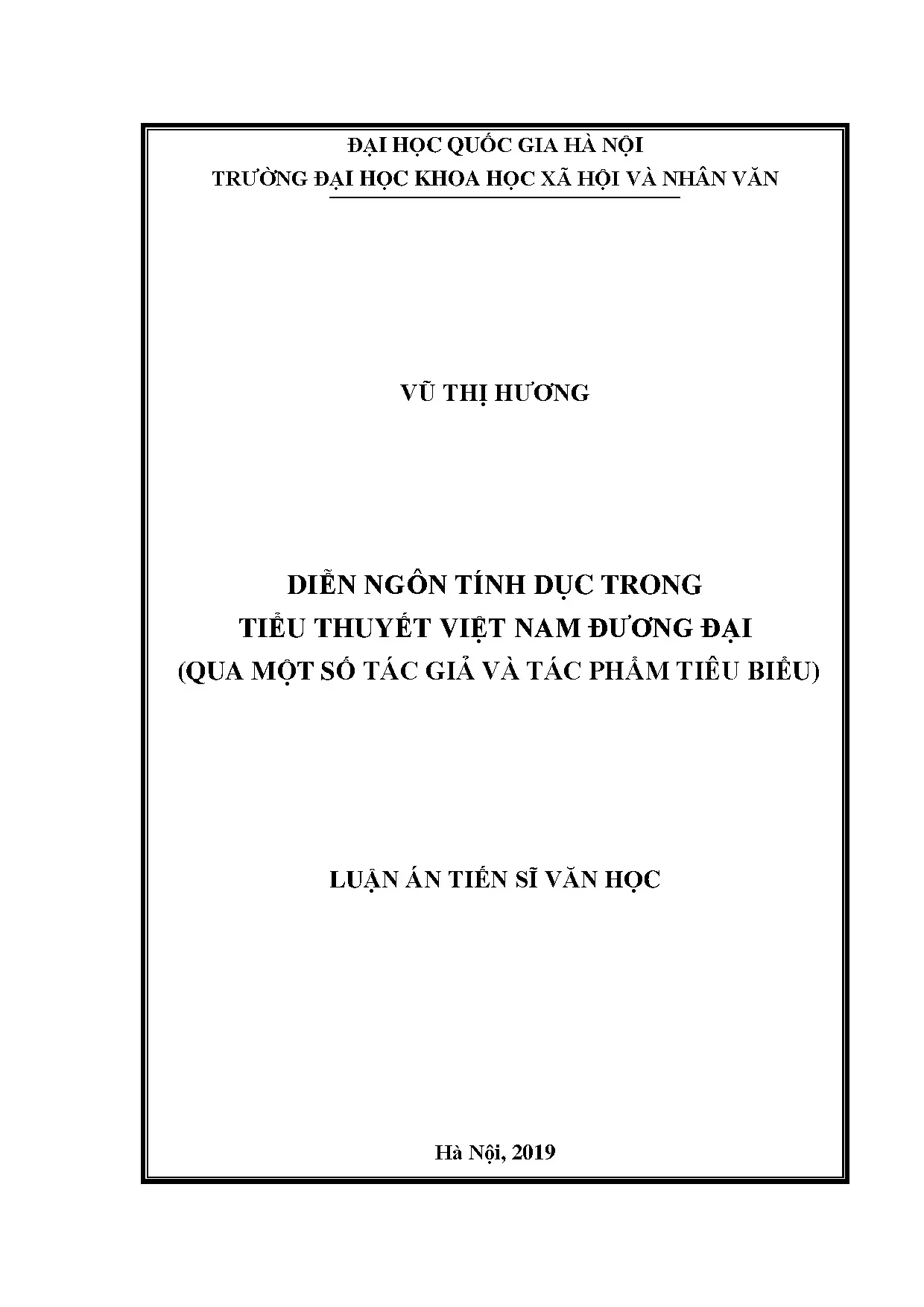 Diễn ngôn tính dục trong tiểu thuyết Việt Nam