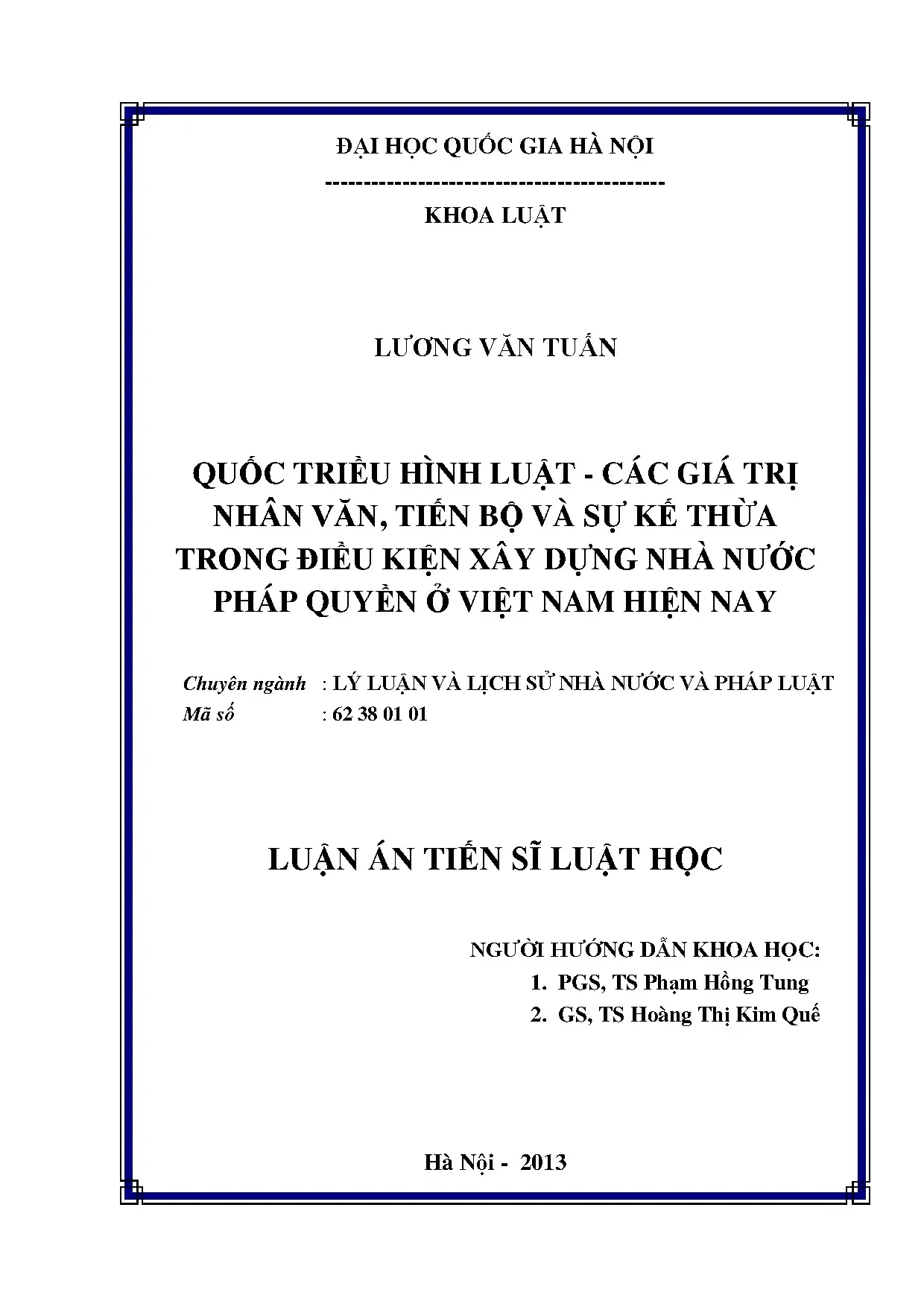 Quốc triều hình luật và giá trị nhân văn tiến bộ (58 ký tự)