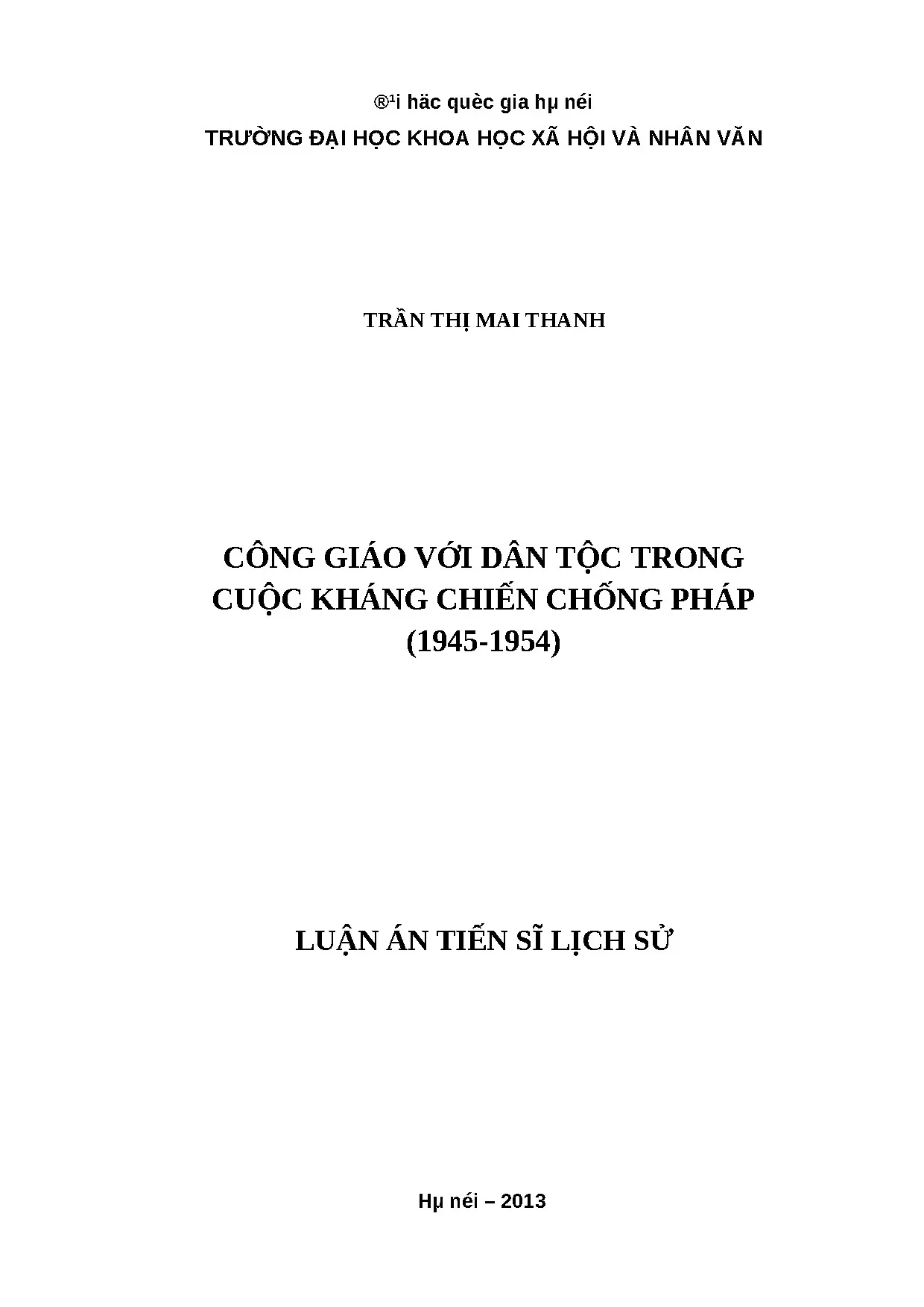 Công giáo và dân tộc trong kháng chiến chống Pháp (1945-1954)
