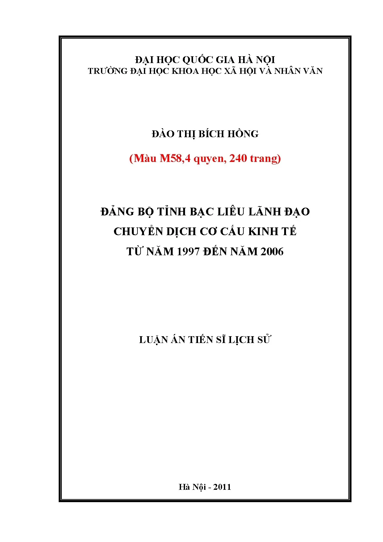 Đảng bộ Bạc Liêu lãnh đạo chuyển dịch cơ cấu kinh tế (1997-2006)
