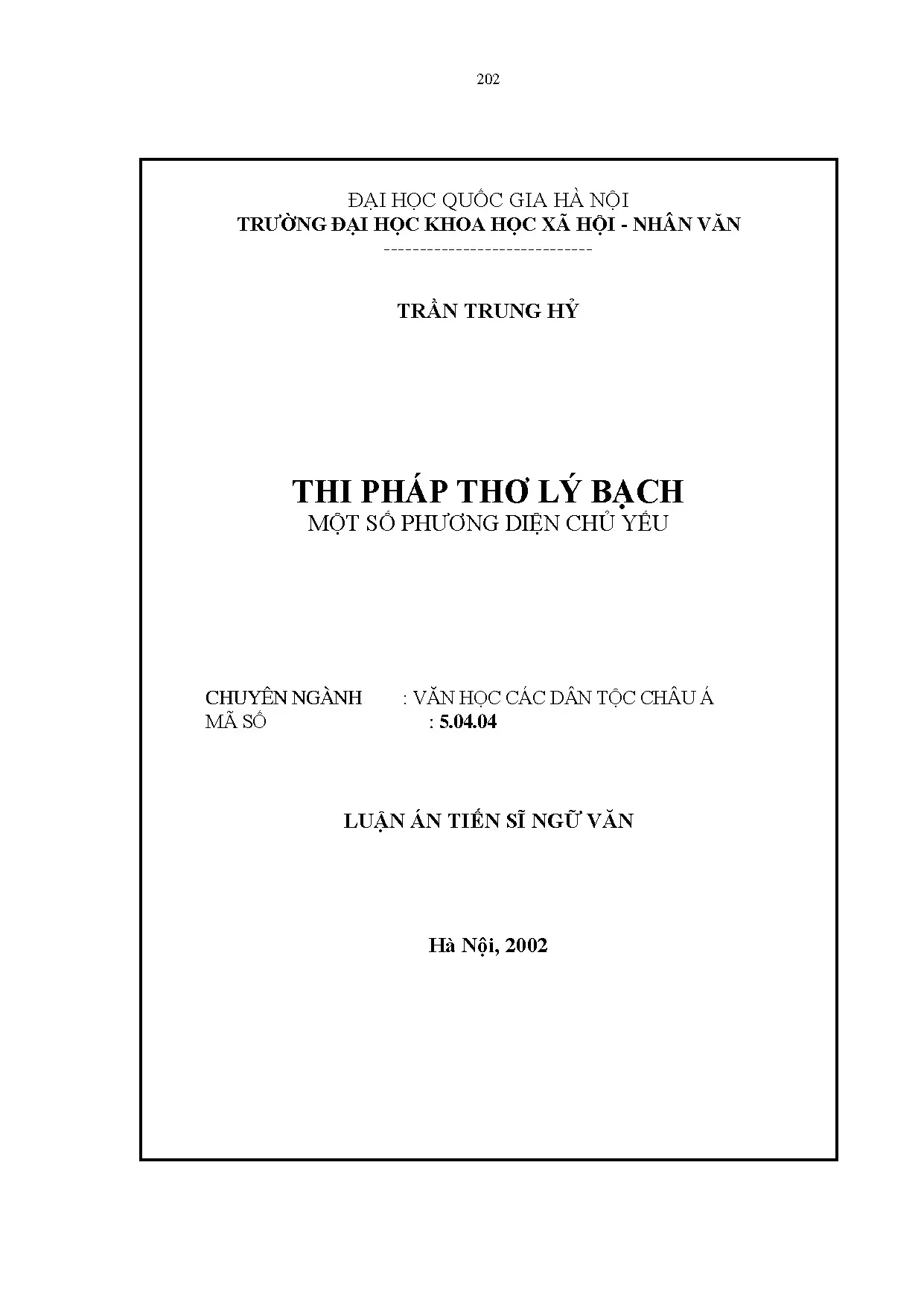 Thi pháp thơ Lý Bạch: Nghiên cứu một số phương diện chủ yếu