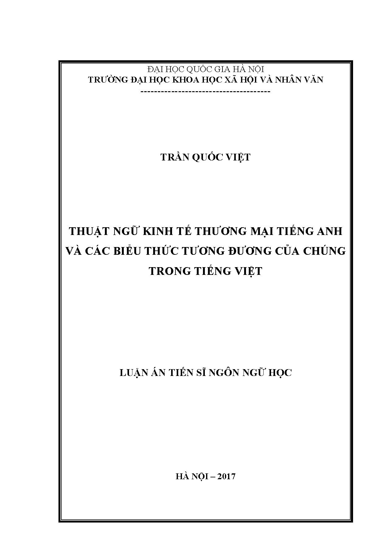 Thuật ngữ kinh tế thương mại tiếng Anh và tiếng Việt