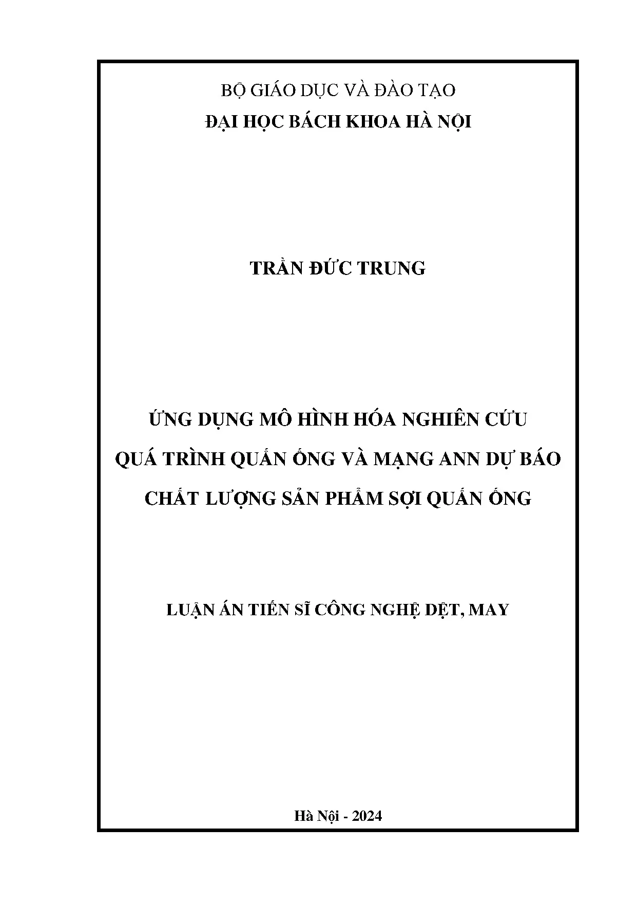 Luận án tiến sĩ ứng dụng mô hình hóa nghiên cứu quá trình qu