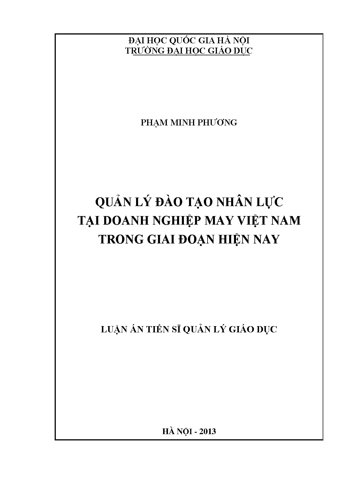Quản lý đào tạo nhân lực doanh nghiệp may Việt Nam