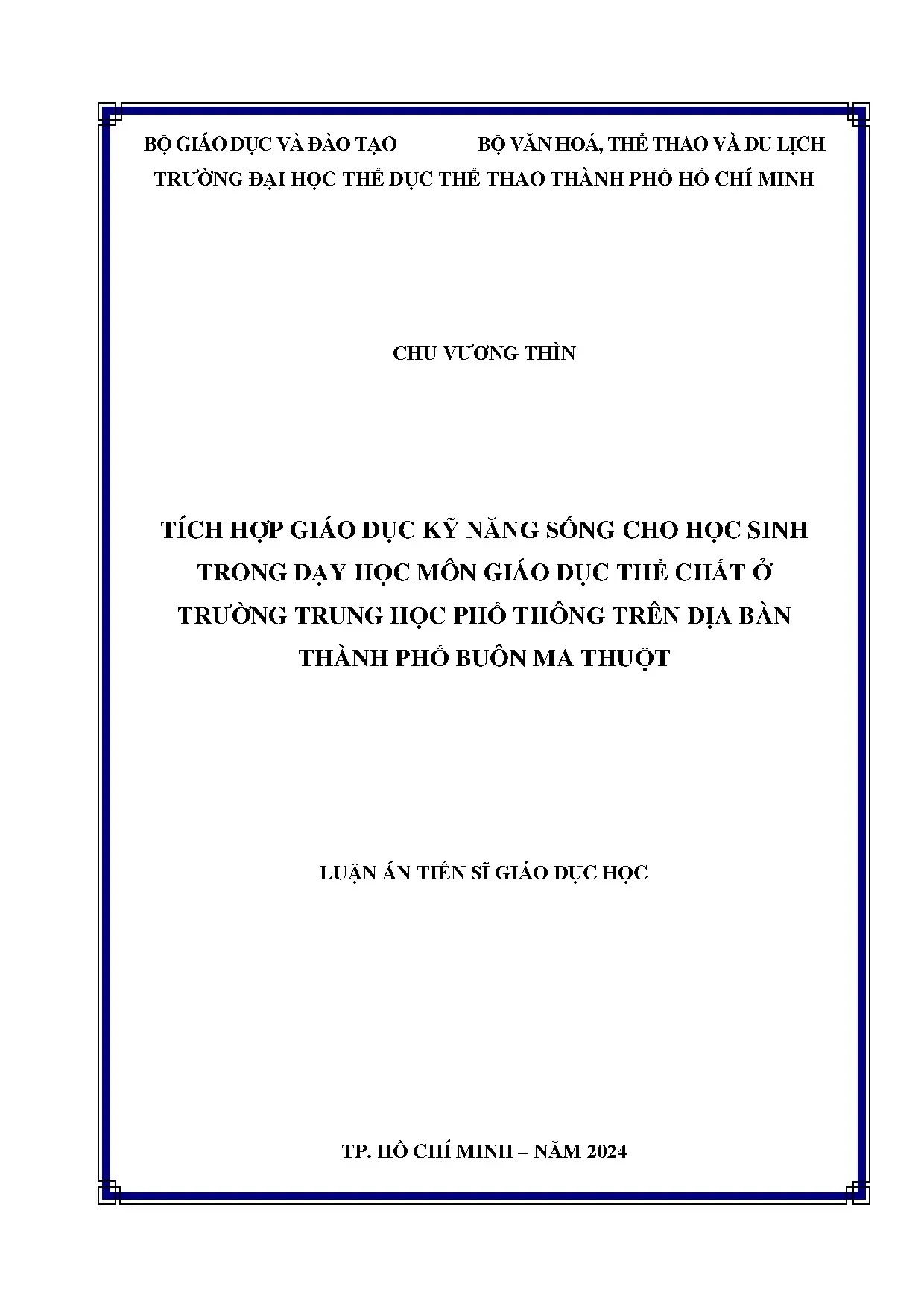 Tích hợp kỹ năng sống vào Giáo dục Thể chất THPT Buôn Ma Thuột