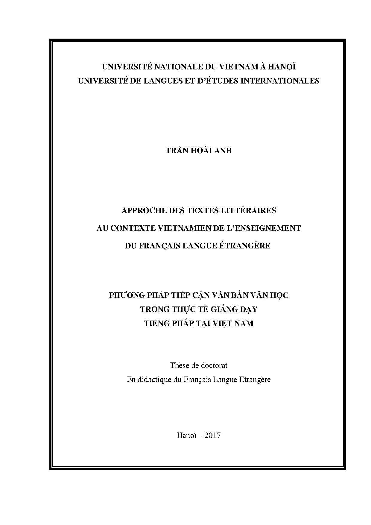 Phương pháp tiếp cận văn bản văn học trong giảng dạy tiếng Pháp