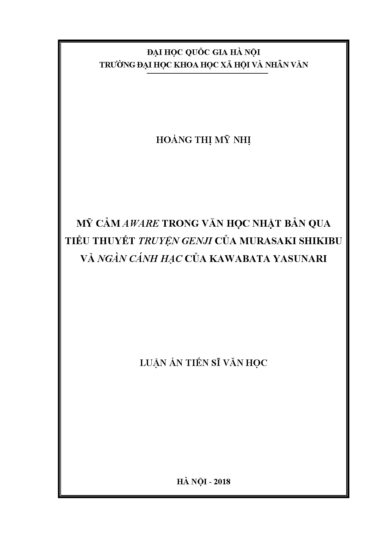Mỹ cảm aware trong văn học Nhật Bản