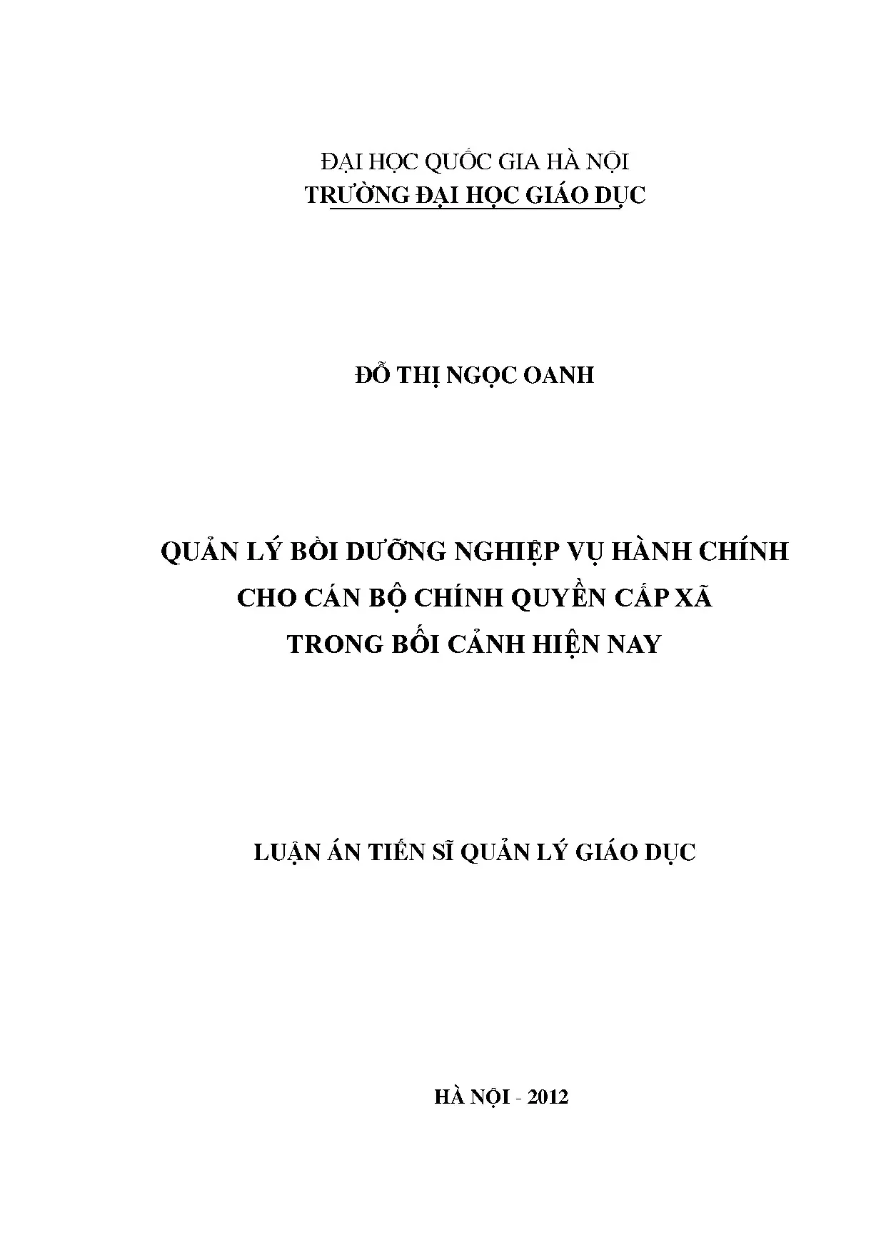 Quản lý bồi dưỡng nghiệp vụ hành chính cấp xã