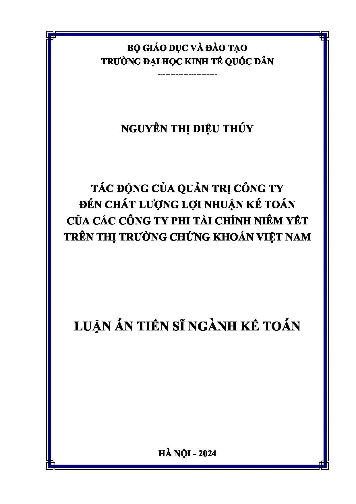 Quản trị công ty & chất lượng lợi nhuận công ty niêm yết Việt Nam