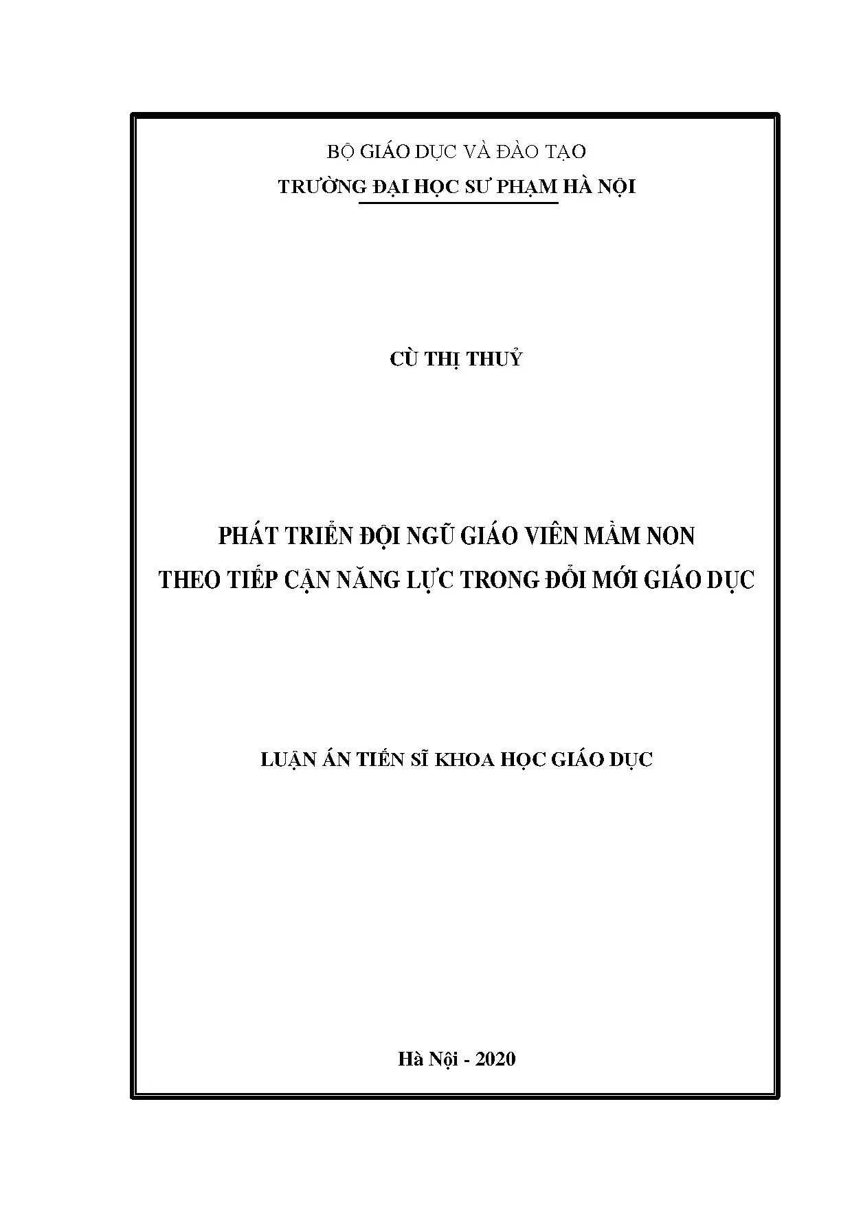 Phát triển đội ngũ giáo viên mầm non theo năng lực