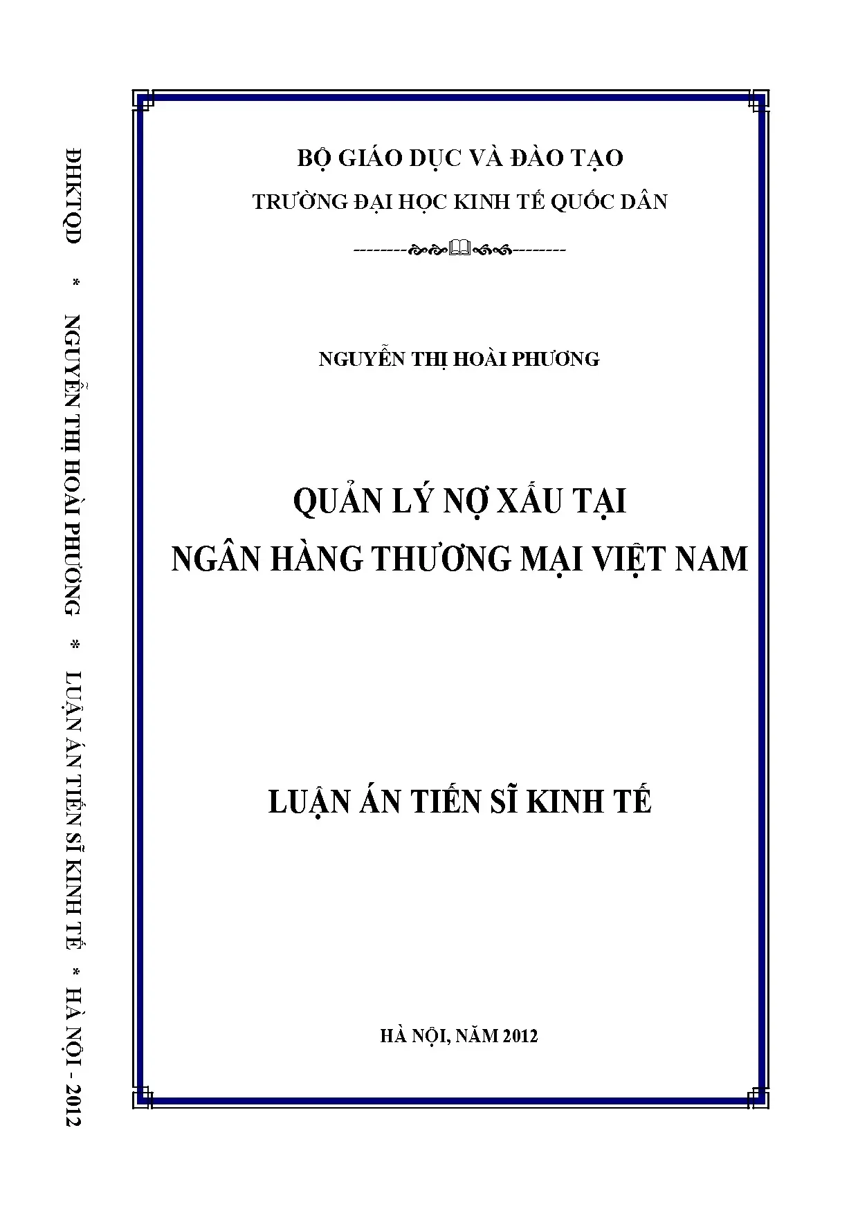 Quản lý nợ xấu tại ngân hàng thương mại Việt Nam