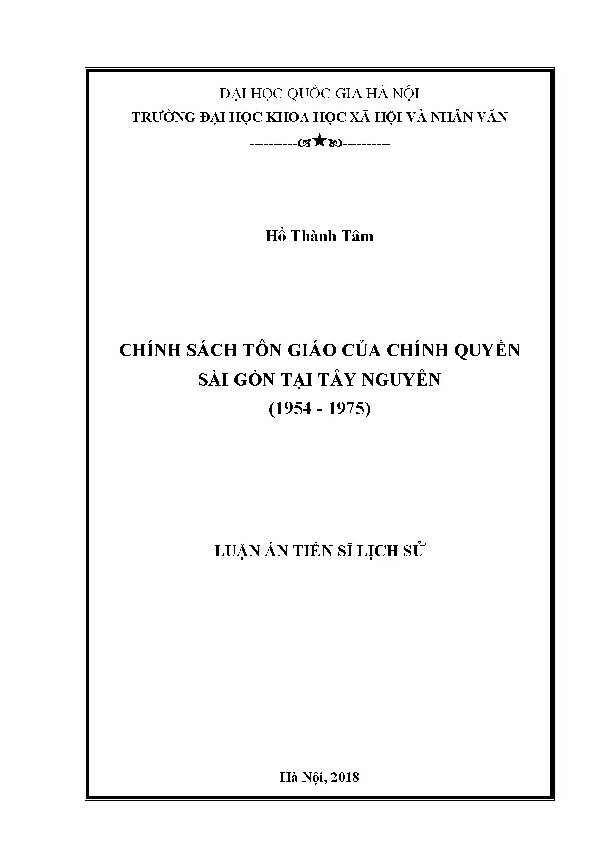 Chính sách tôn giáo tại Tây Nguyên (1954-1975)