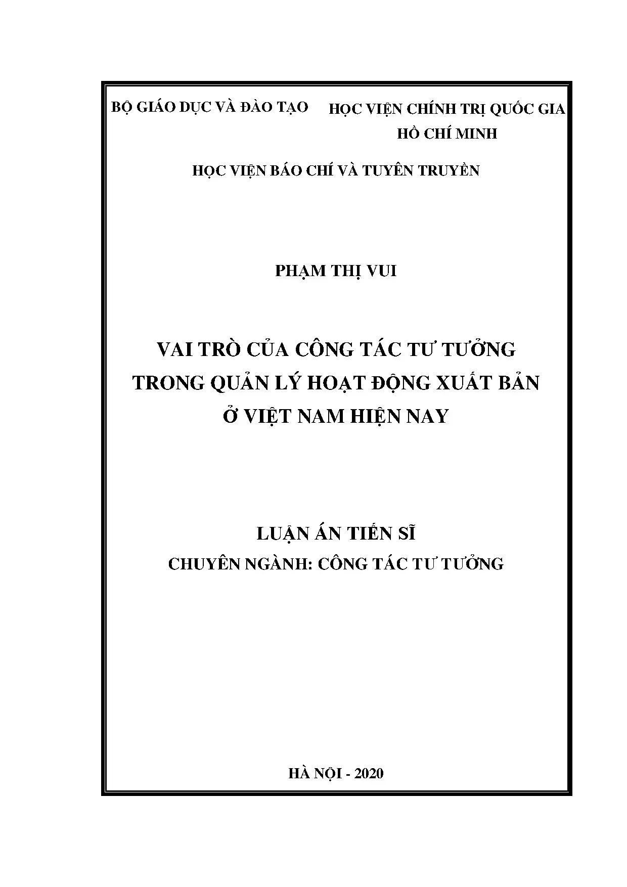Vai trò công tác tư tưởng trong xuất bản Việt Nam
