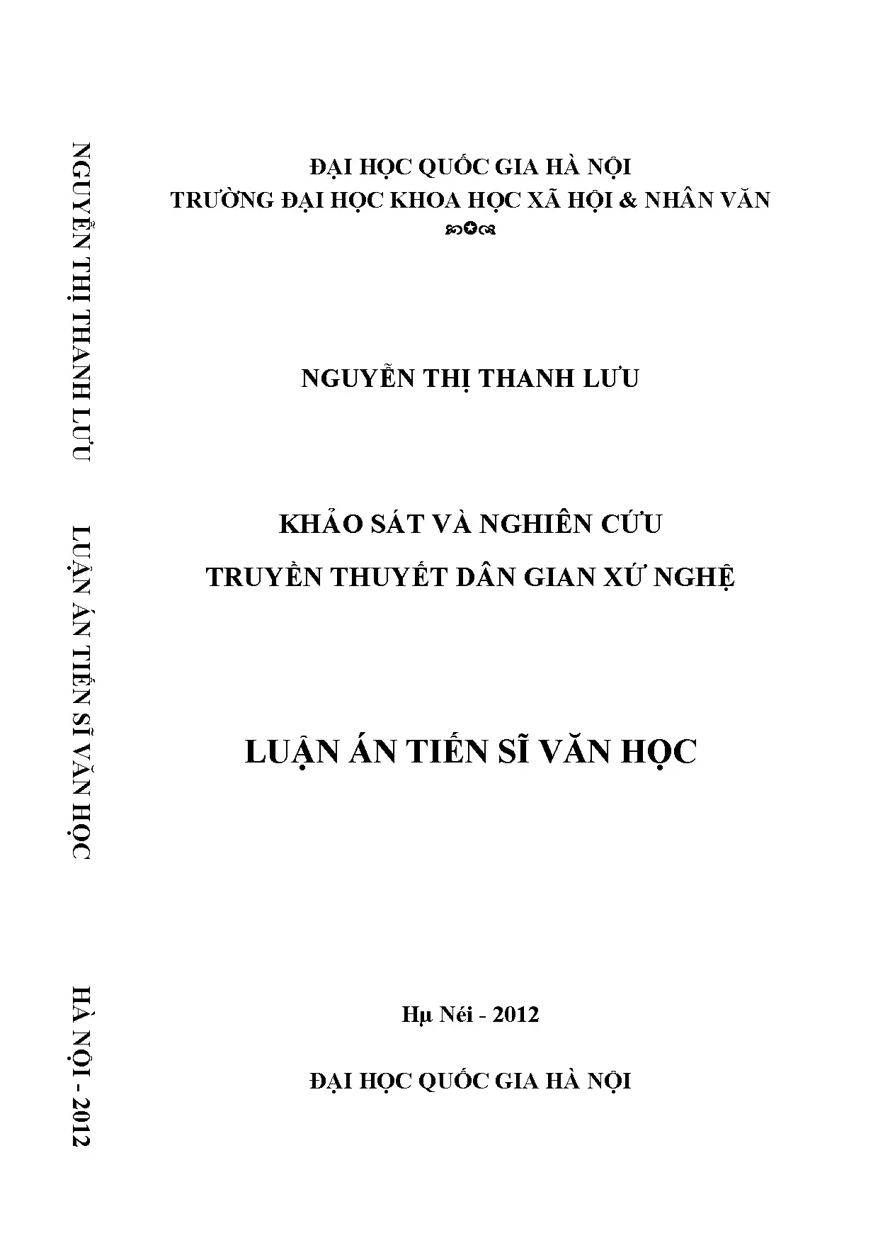 Khảo sát, nghiên cứu truyền thuyết dân gian xứ Nghệ
