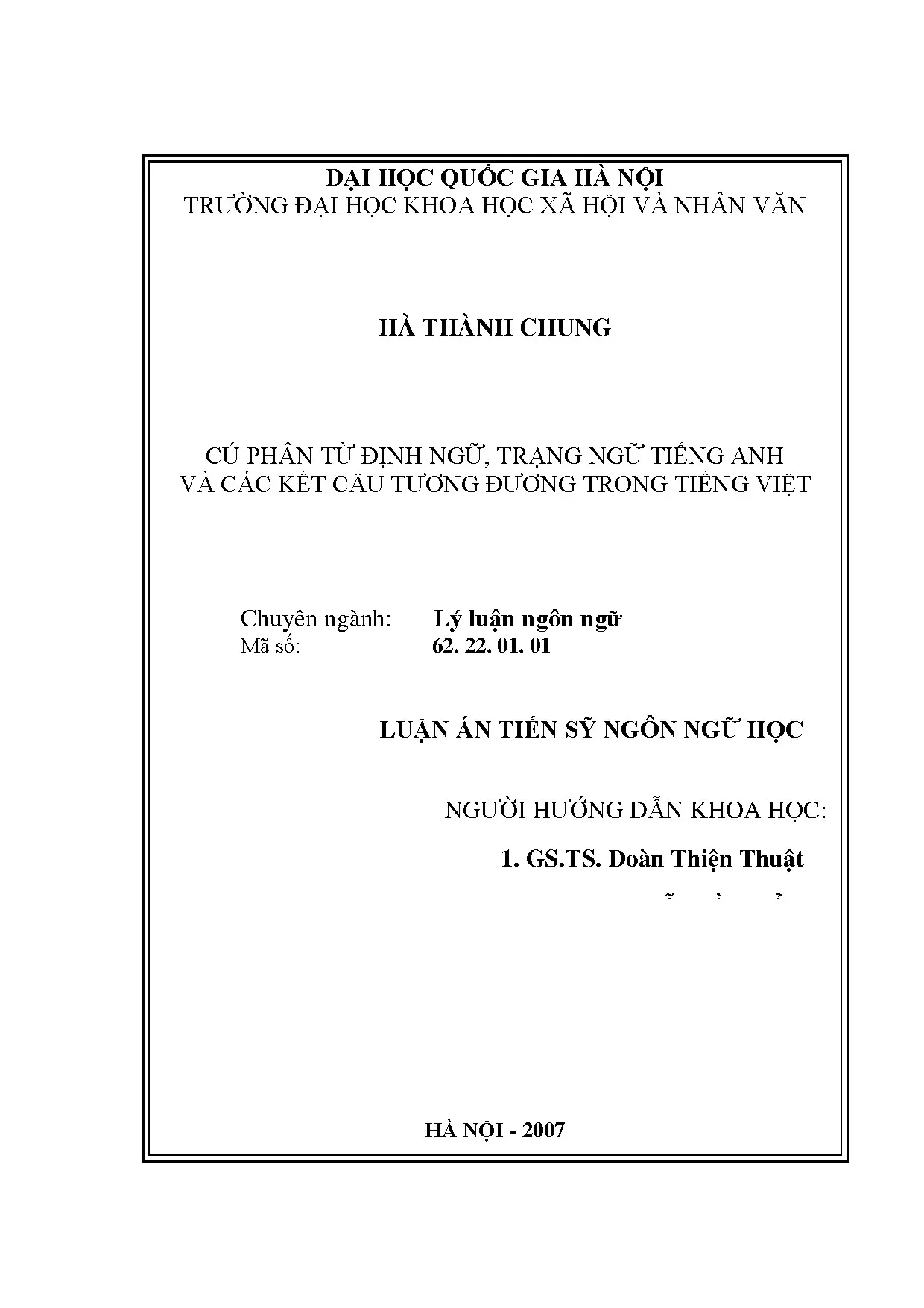 Cú phân từ định ngữ, trạng ngữ Anh-Việt và kết cấu tương đương