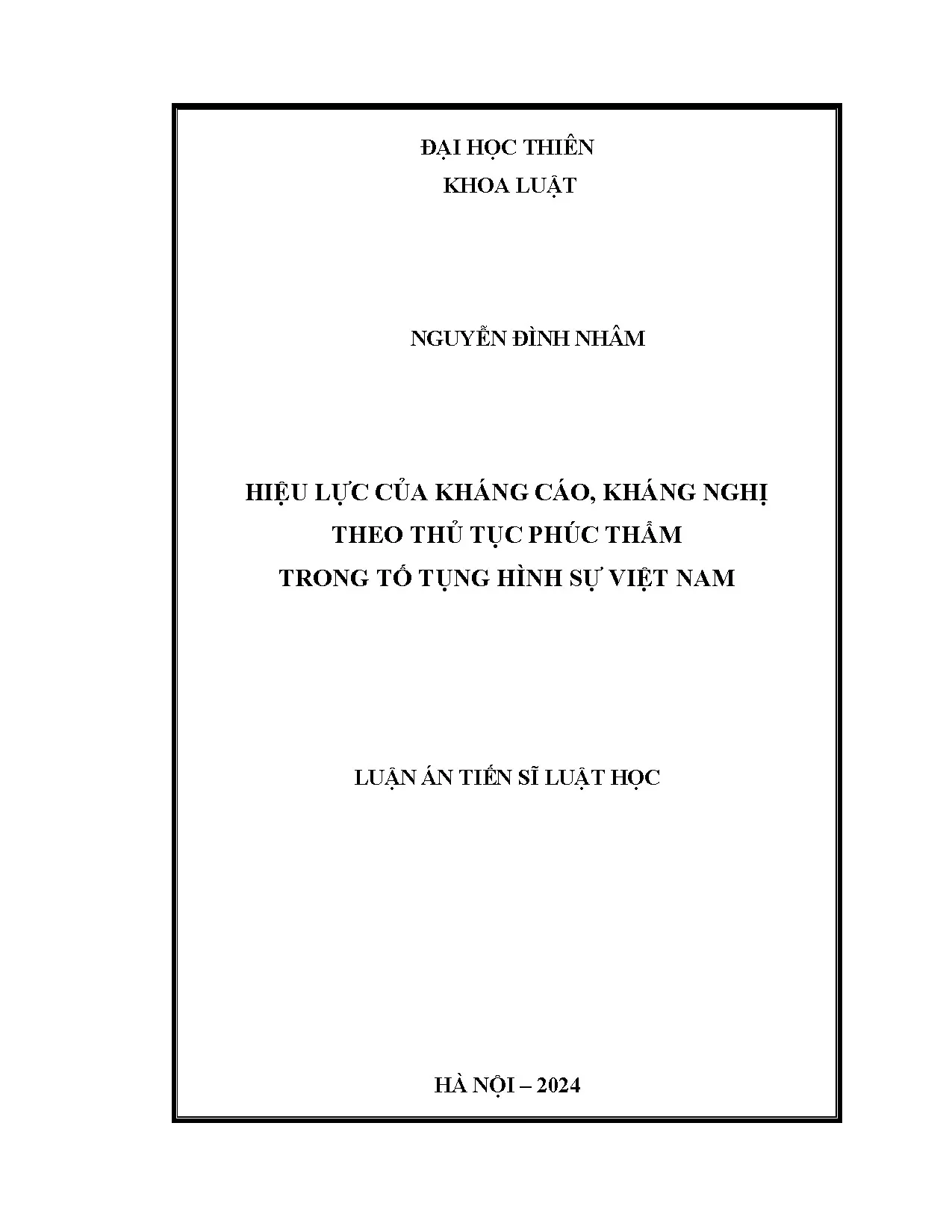 Hiệu lực kháng cáo phúc thẩm trong tố tụng hình sự