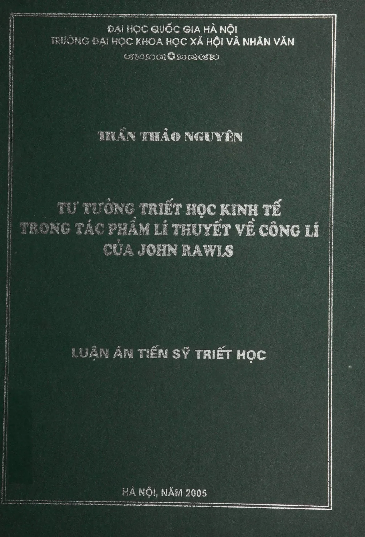 Tư tưởng triết học kinh tế John Rawls trong Lý thuyết về công lí