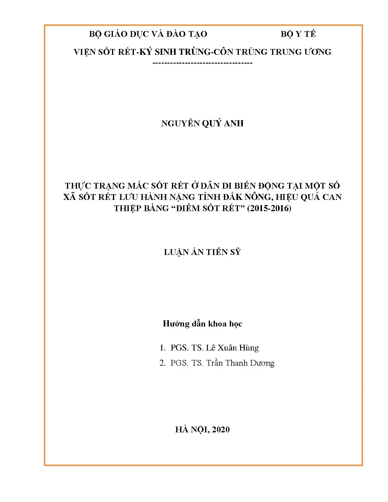 Thực trạng sốt rét ở dân di biến động tại Đắk Nông