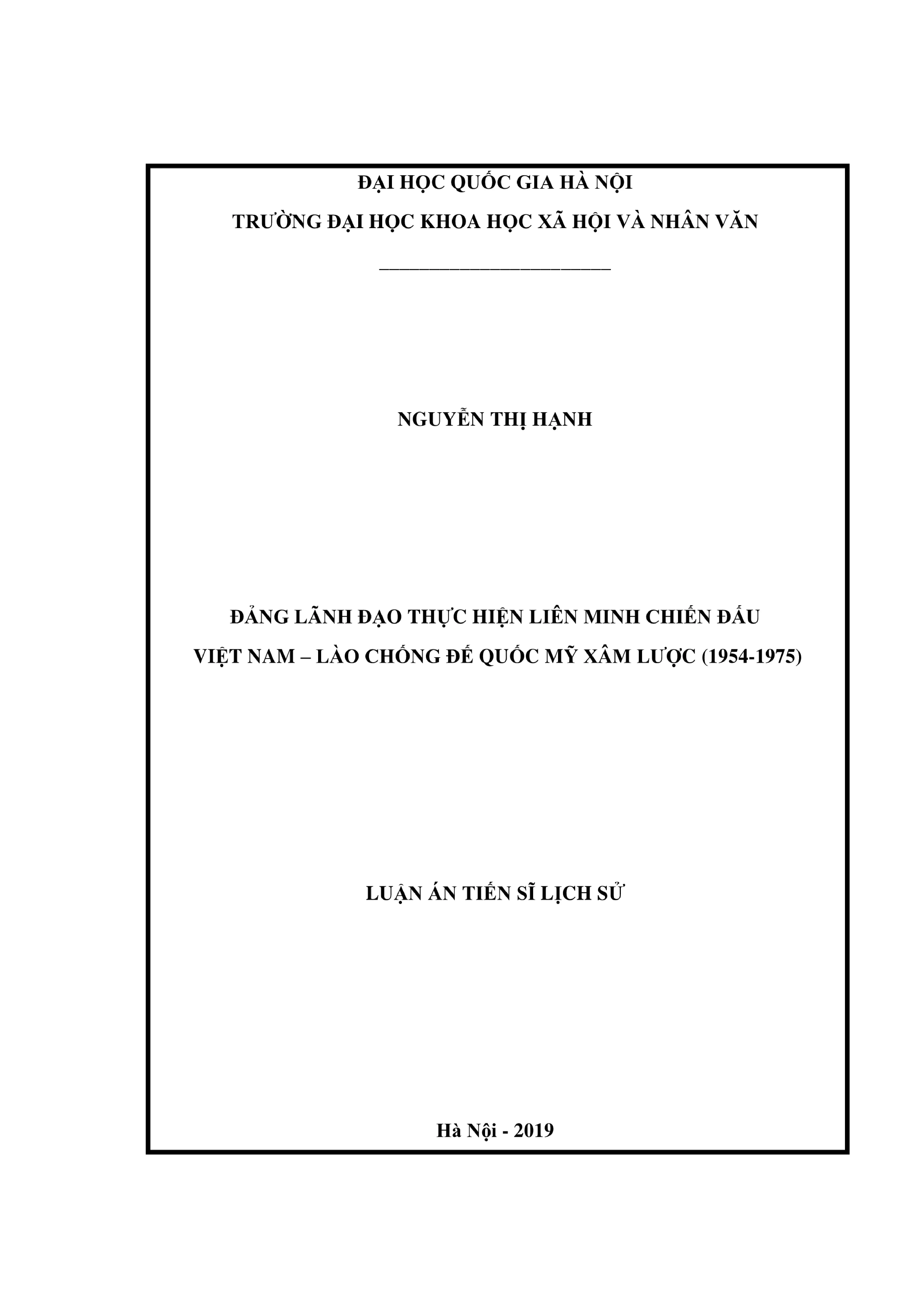 Luận án tiến sĩ lịch sử đảng lãnh đạo thực hiện liên minh ch