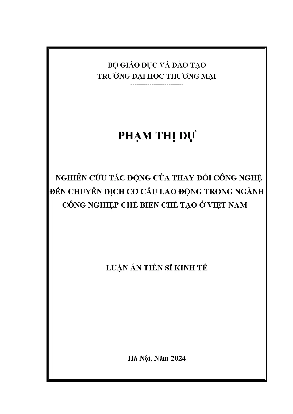 Nghiên cứu tác động của thay đổi công nghệ đến chuyển dịch c