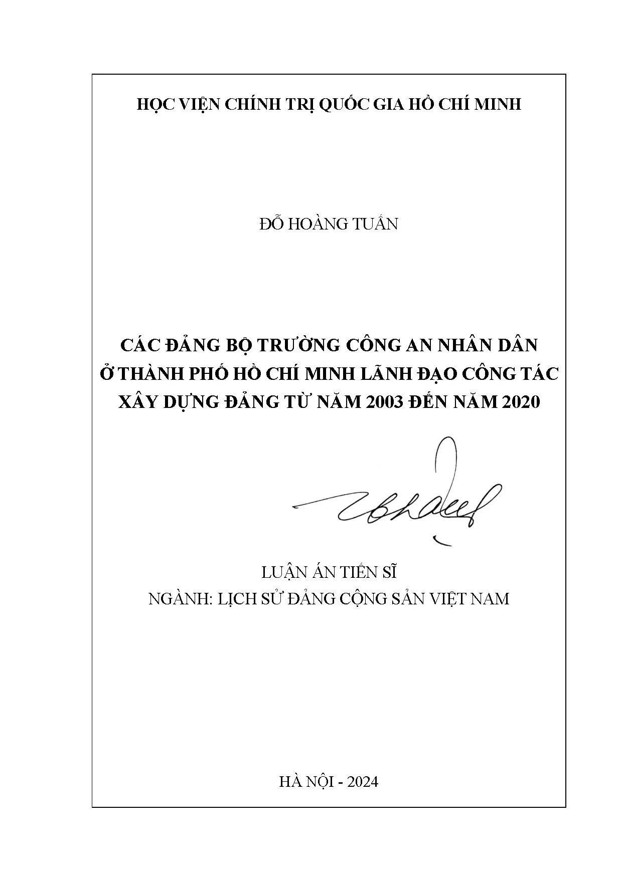 Lãnh đạo xây dựng Đảng tại trường công an TPHCM