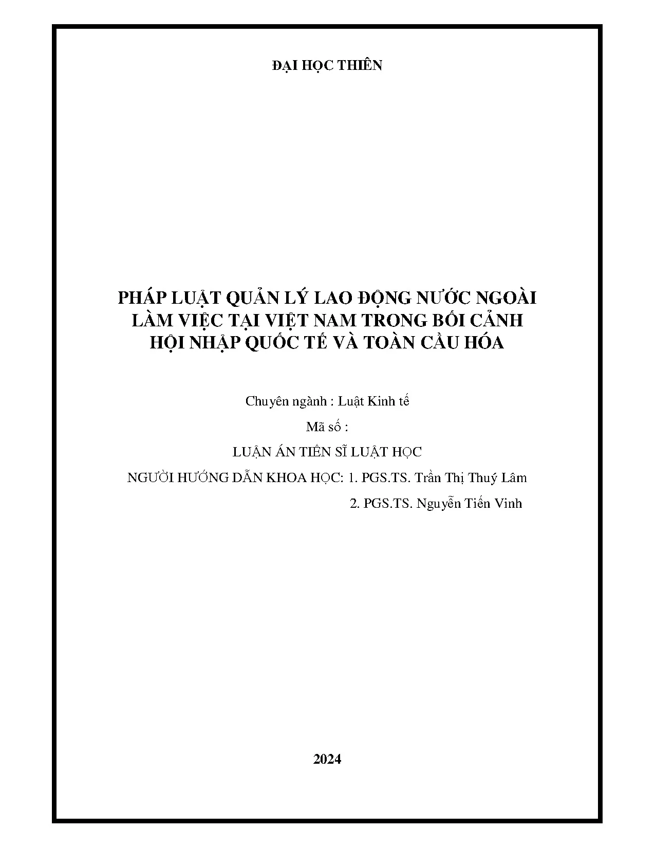 Quản lý lao động nước ngoài tại Việt Nam trong hội nhập