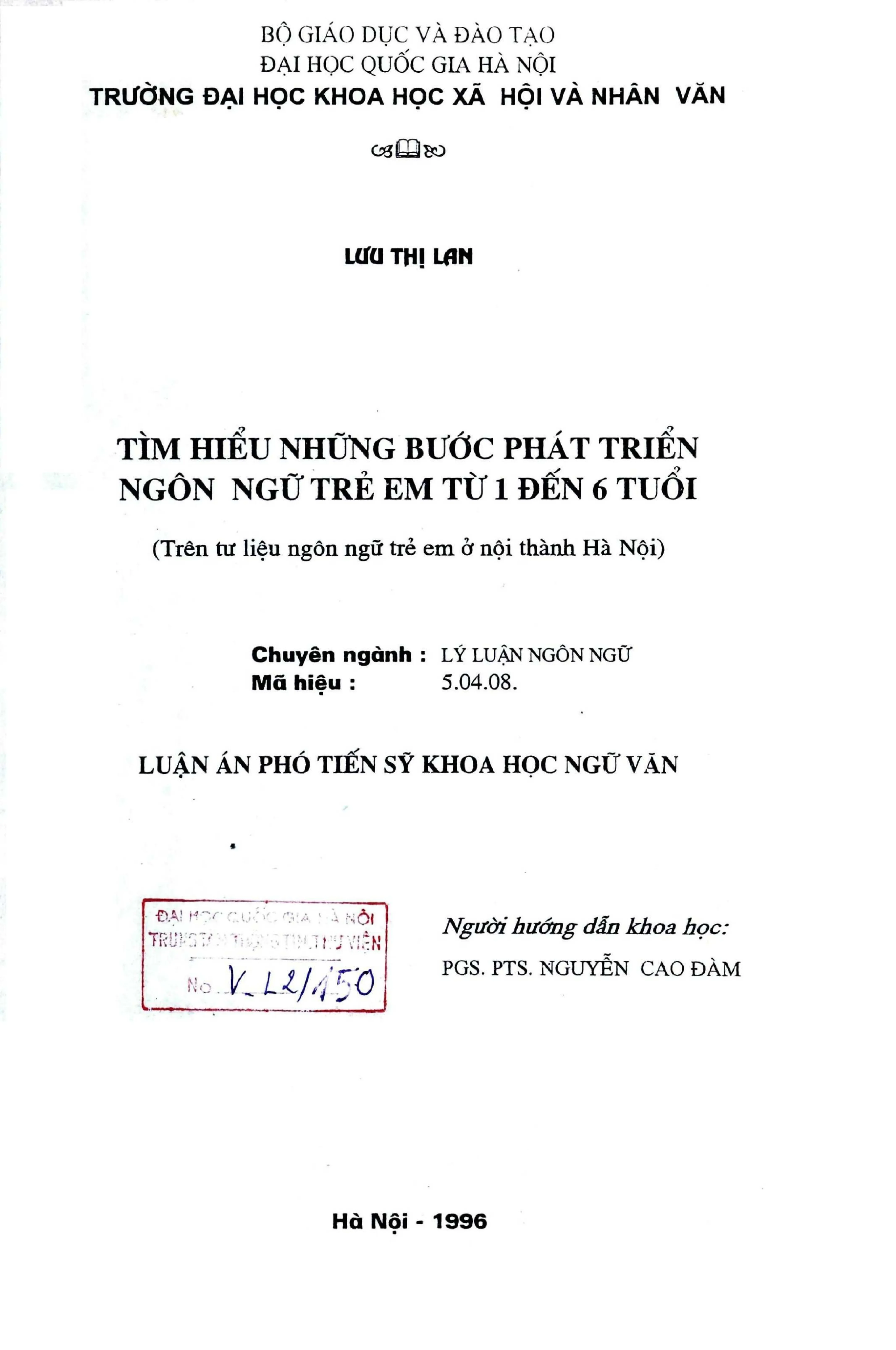 Luận án phó tiến sĩ ngữ văn tìm hiểu những bước phát triển n