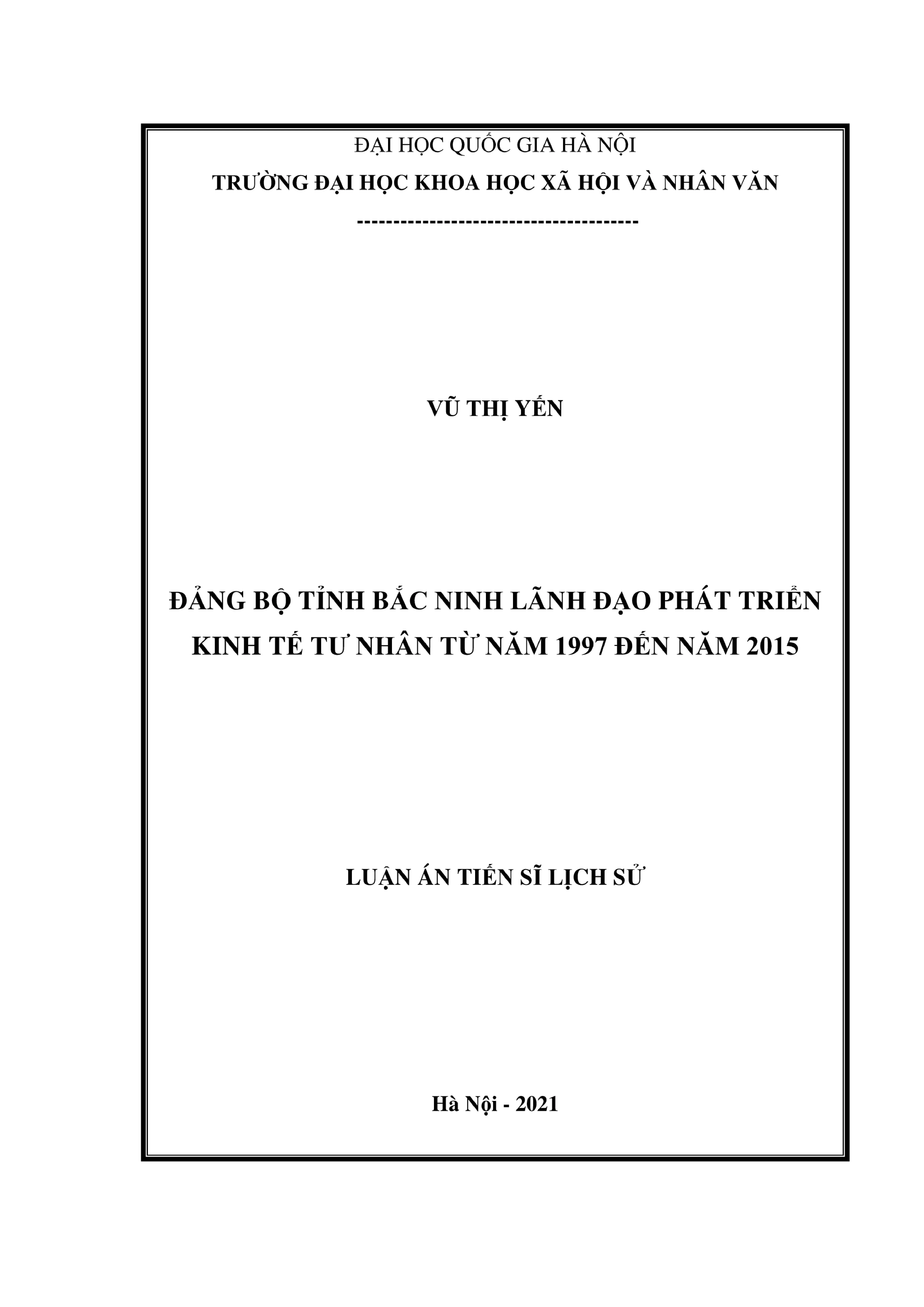 Luận án tiến sĩ lịch sử đảng bộ tỉnh bắc ninh lãnh đạo phát