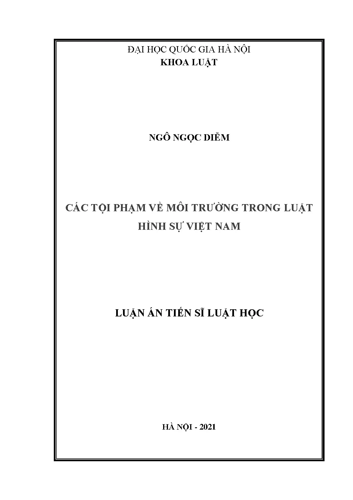Tội phạm về môi trường trong luật hình sự