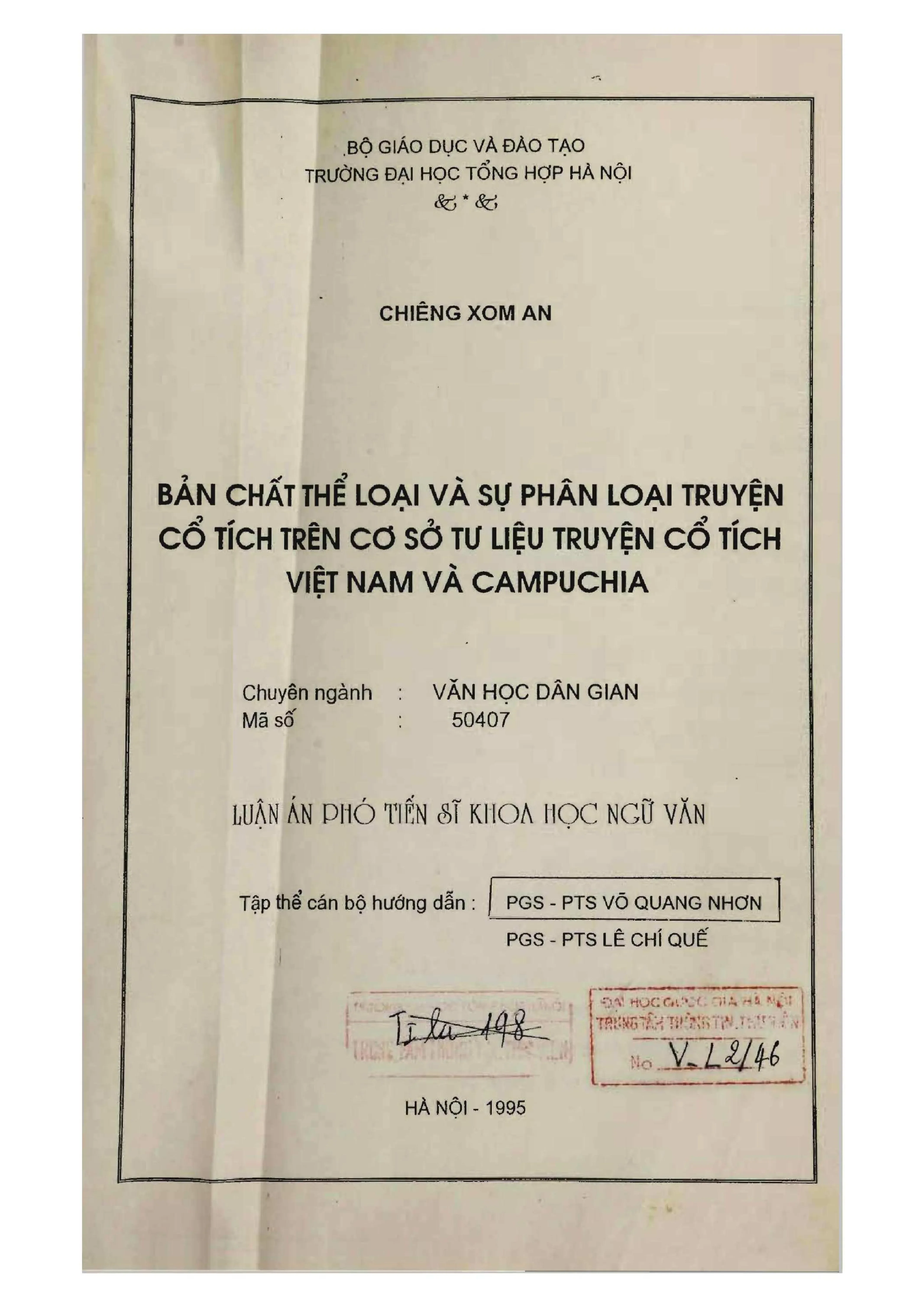 Nghiên cứu truyện cổ tích Việt Nam và Campuchia