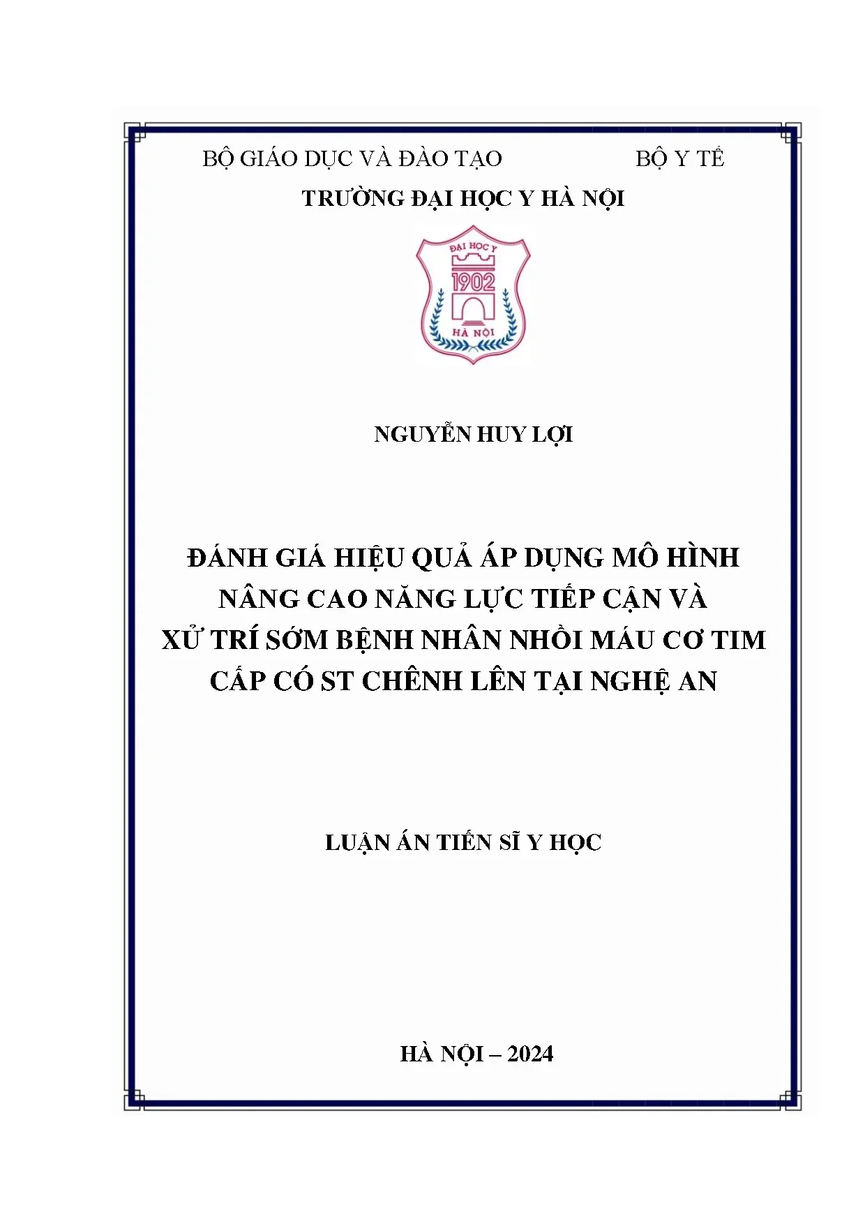 Đánh giá hiệu quả mô hình nâng cao năng lực chẩn đoán điều trị sớm STEMI tại Nghệ An