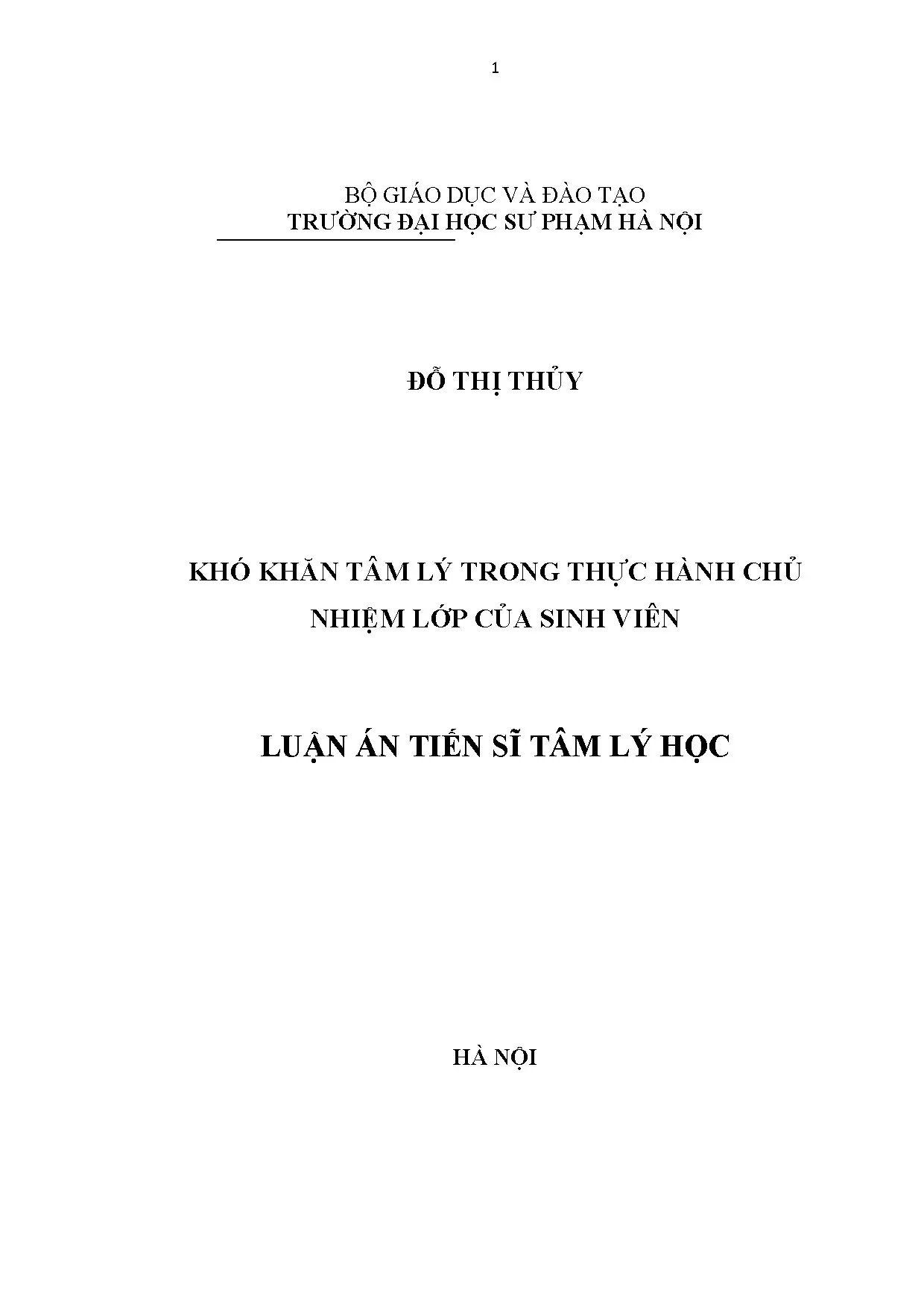 Khó khăn tâm lý trong thực hành chủ nhiệm lớp sinh viên