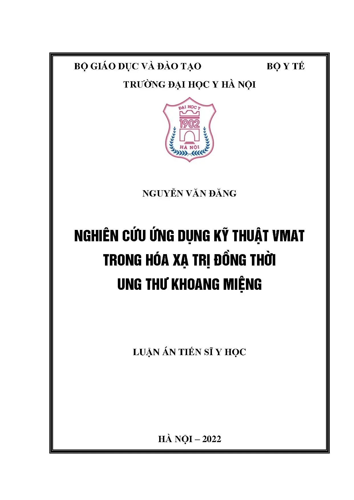 Ứng dụng VMAT hóa xạ trị đồng thời ung thư khoang miệng