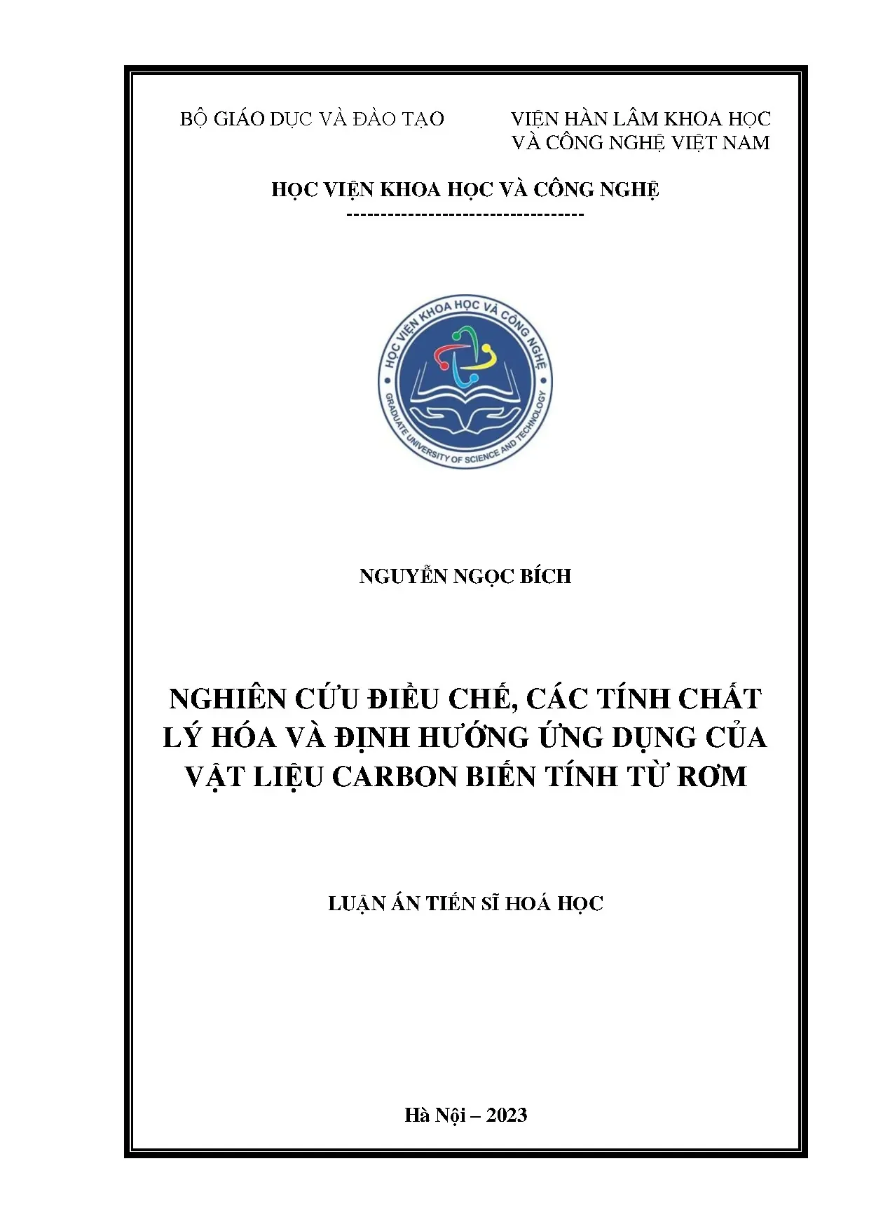 Luận án tiến sĩ nghiên cứu điều chế các tính chất lý hóa và
