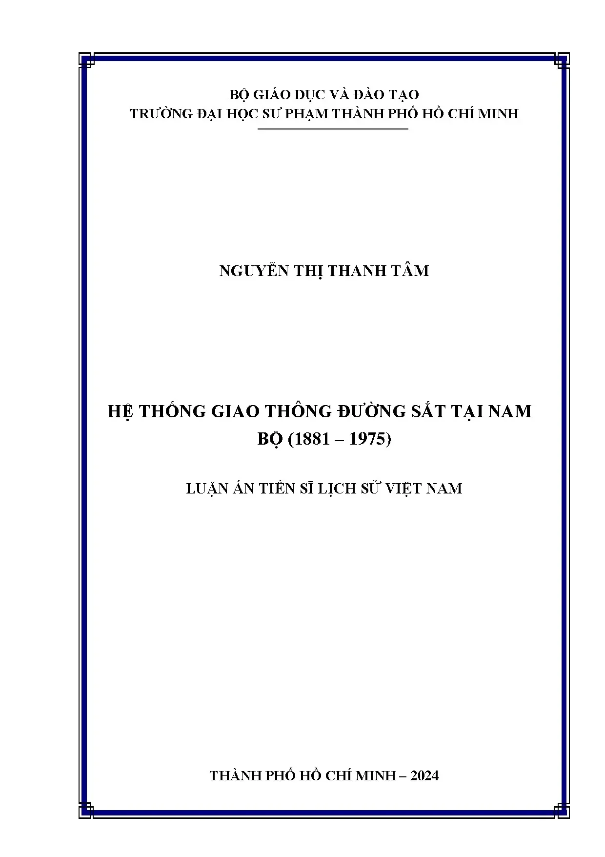 Luận án tiến sĩ trường đại học sư phạm thành phố hồ chí minh