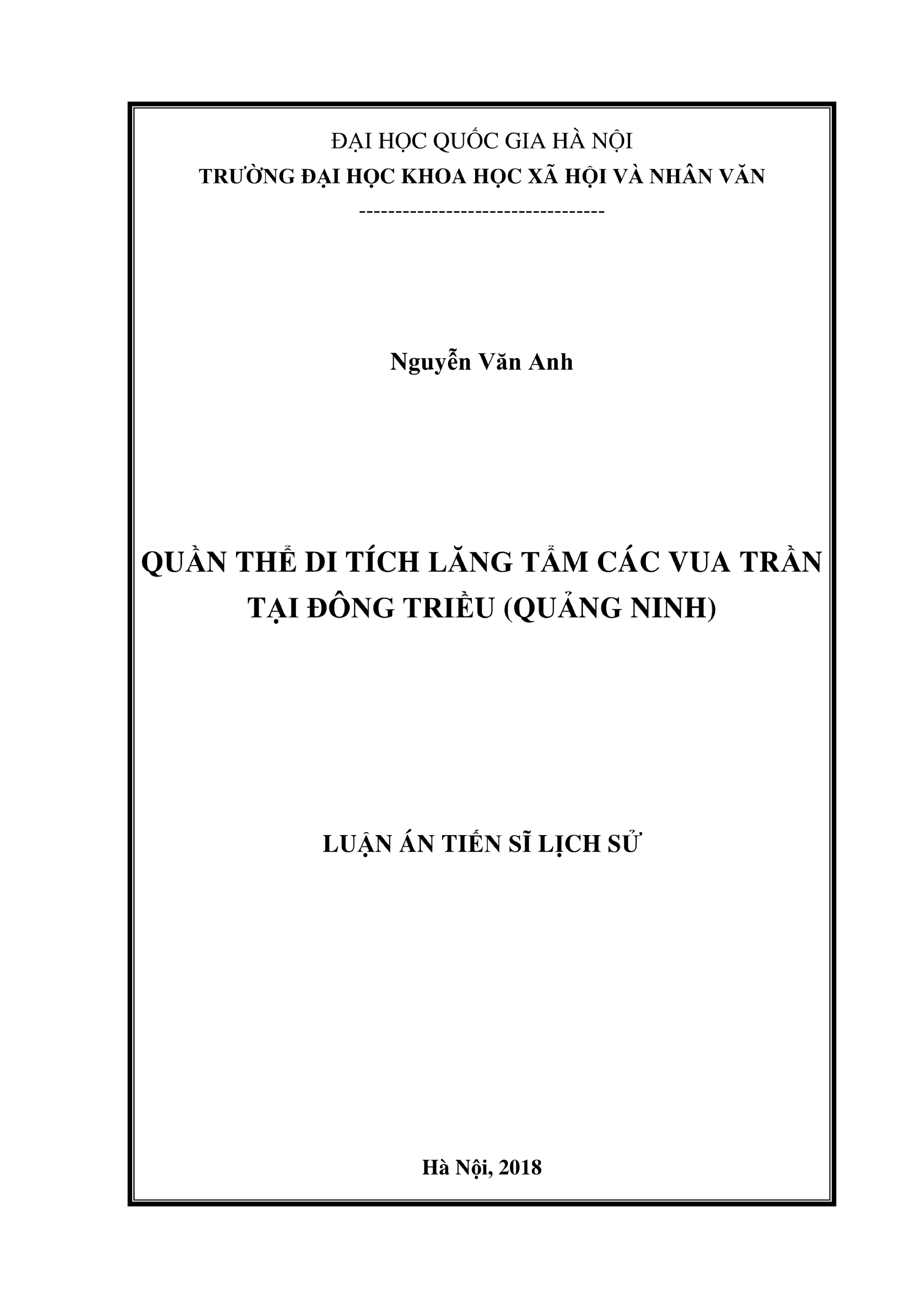 Luận án Lăng tẩm Vua Trần Đông Triều - Quảng Ninh (Phần 1)